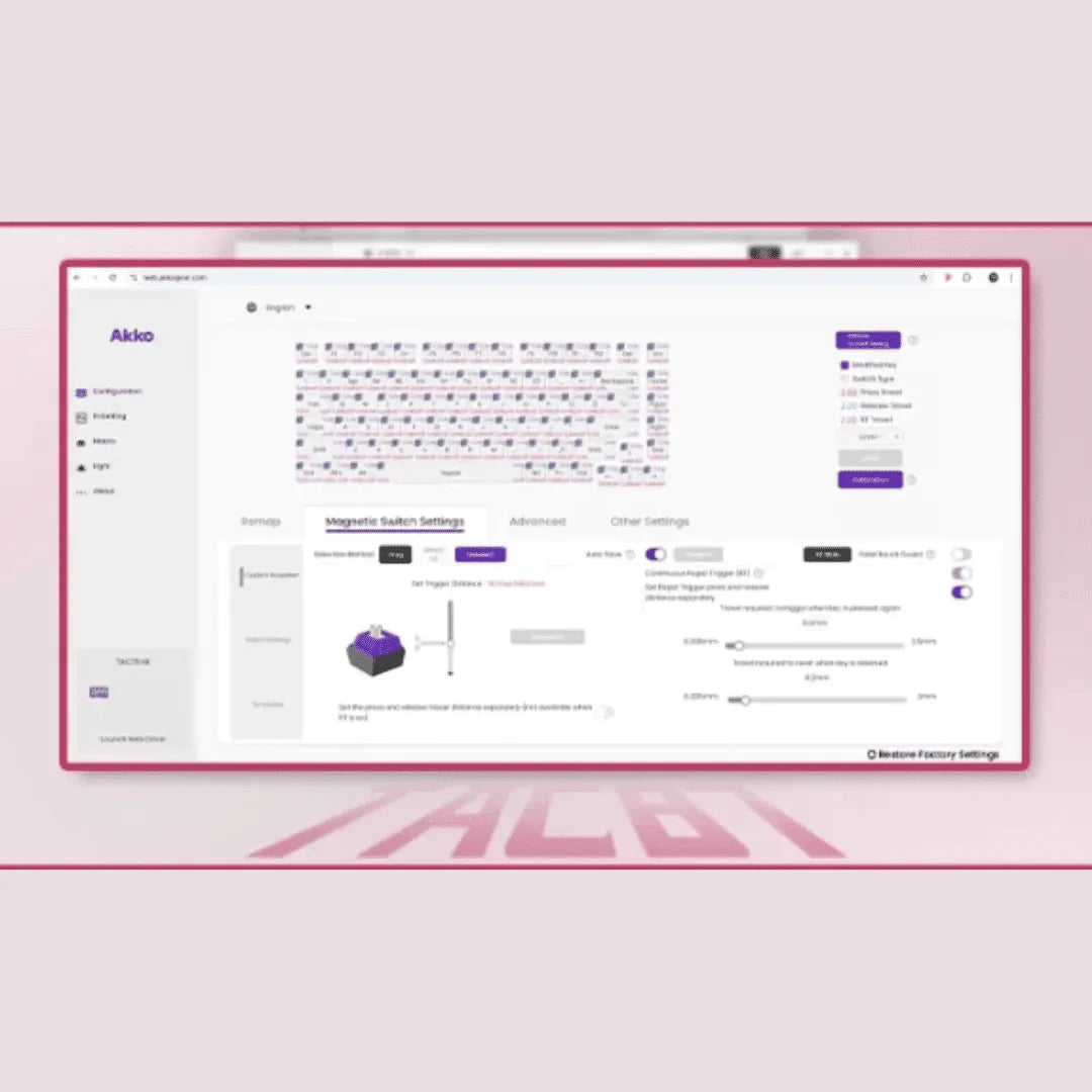 Teclado Mecanico Akko TAC87, Prunus Lannesiana, Switch Stellar Rose