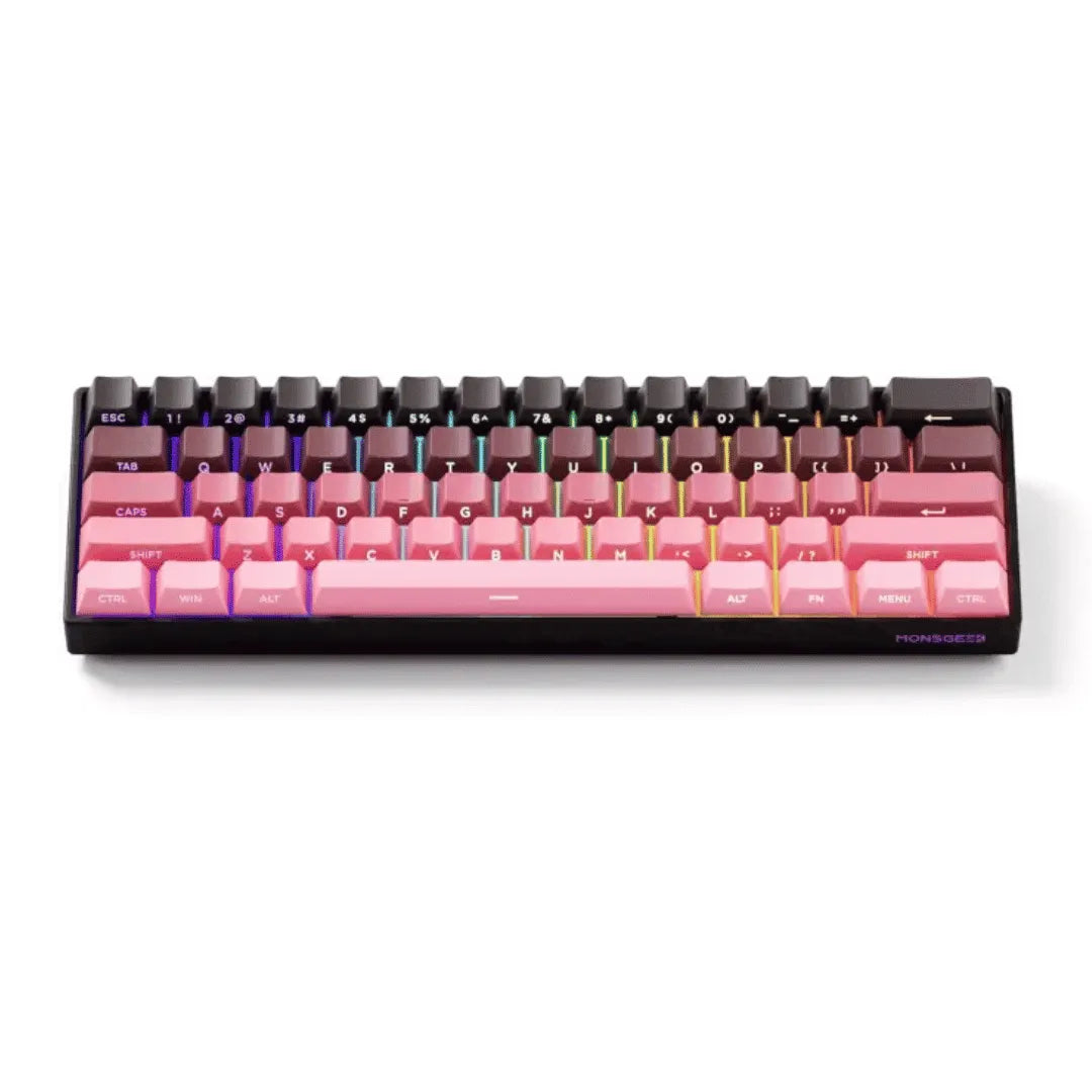 Teclado Magnético Monsgeek FUN60 Ultra 8K SP, Black Pink Gradient, Switch Akko Glare