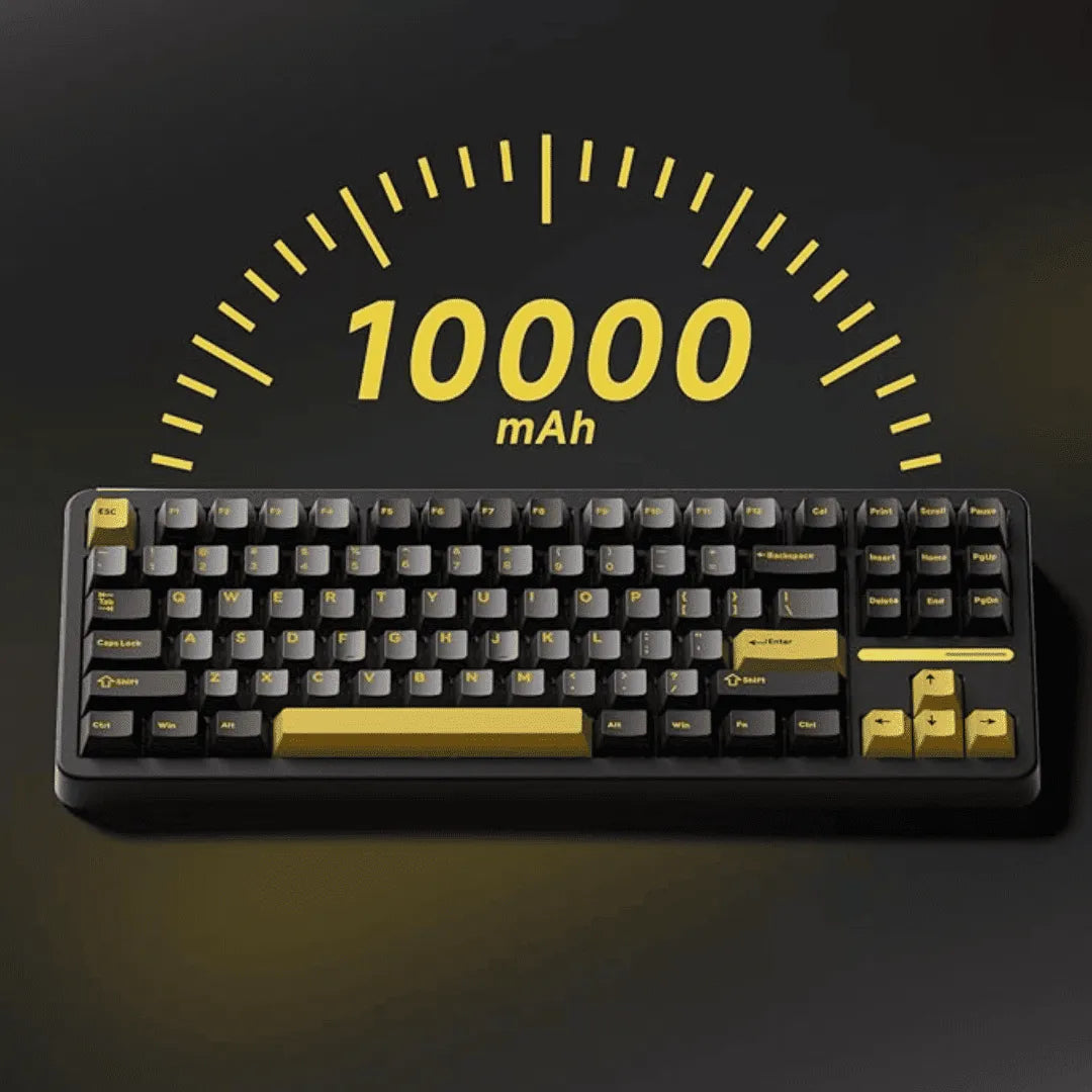 Teclado Mecanico Akko TAC87, Black e Gold, Switch Mirror