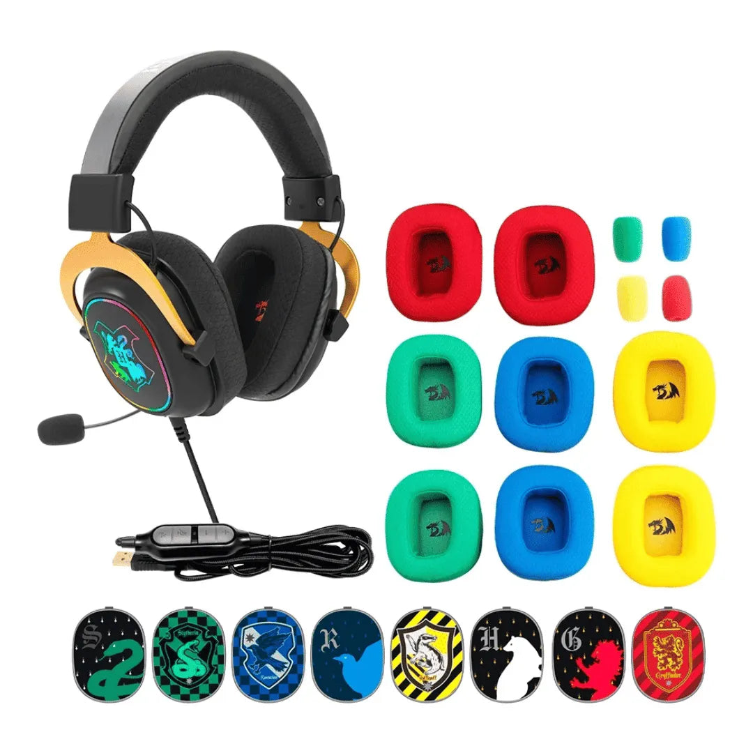 Headset Redragon Zeus Harry Potter Hogwarts RGB