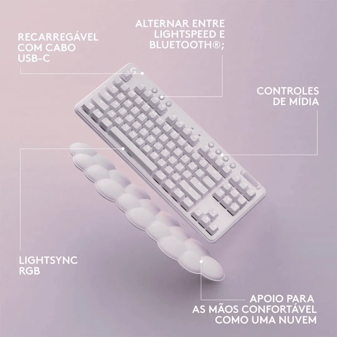 Teclado Mecânico Logitech G715 LIGHTSPEED ABNT2, Switch GX Brown Tactile
