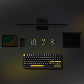 Teclado Mecanico Akko TAC87, Black e Gold, Switch Mirror