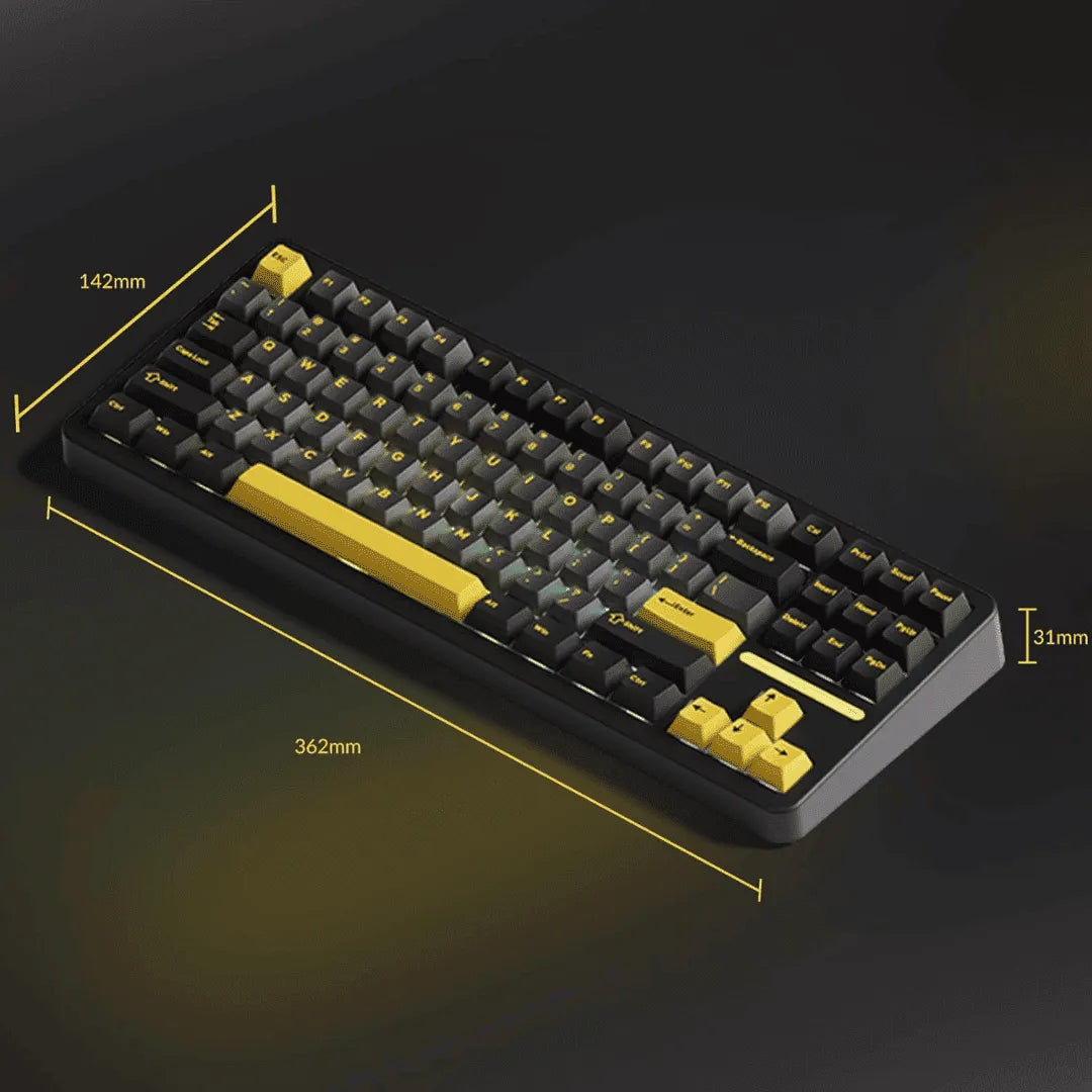 Teclado Mecanico Akko TAC87, Black e Gold, Switch Mirror