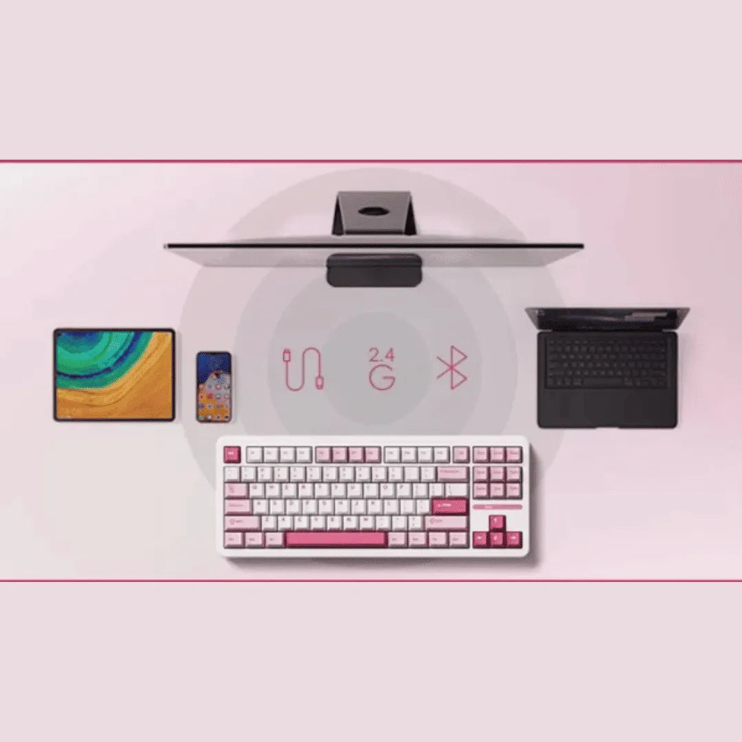 Teclado Mecanico Akko TAC87, Prunus Lannesiana, Switch Stellar Rose