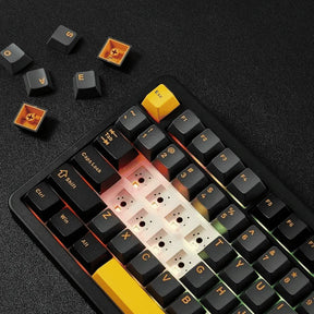 Teclado Mecanico Akko TAC87, Black e Gold, Switch Mirror