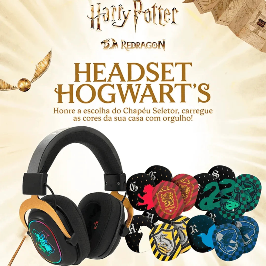 Headset Redragon Zeus Harry Potter Hogwarts RGB