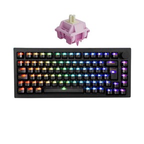 Teclado Mecânico Akko 5075S Clear Black ABNT2 RGB, Switch Creamy Purple