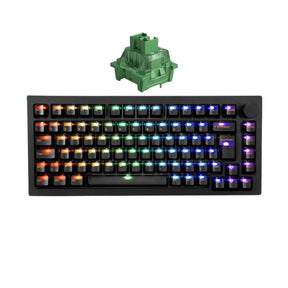 Teclado Mecânico Akko 5075S Clear Black ABNT2 RGB, Switch Matcha Green V3 Pro