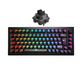 Teclado Mecânico Akko 5075S Clear Black ABNT2 RGB, Switch Cream Black V3 PRO