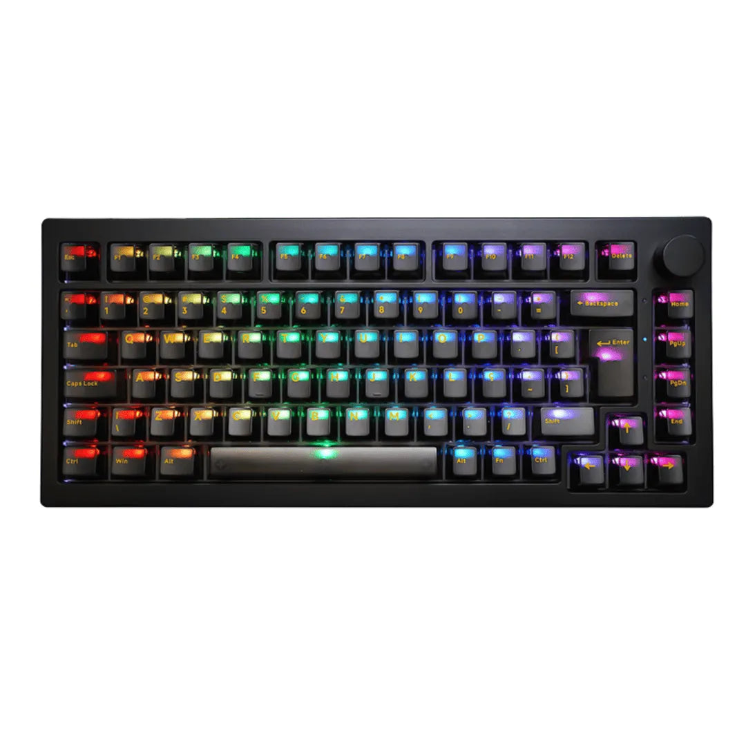Teclado Mecânico Akko 5075S Clear Black ABNT2 RGB, Switch Cream Black V3 PRO