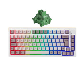 Teclado Mecânico Akko 5075S Steam Engine Branco ABNT2, RGB, Switch Matcha Green V3 Pro