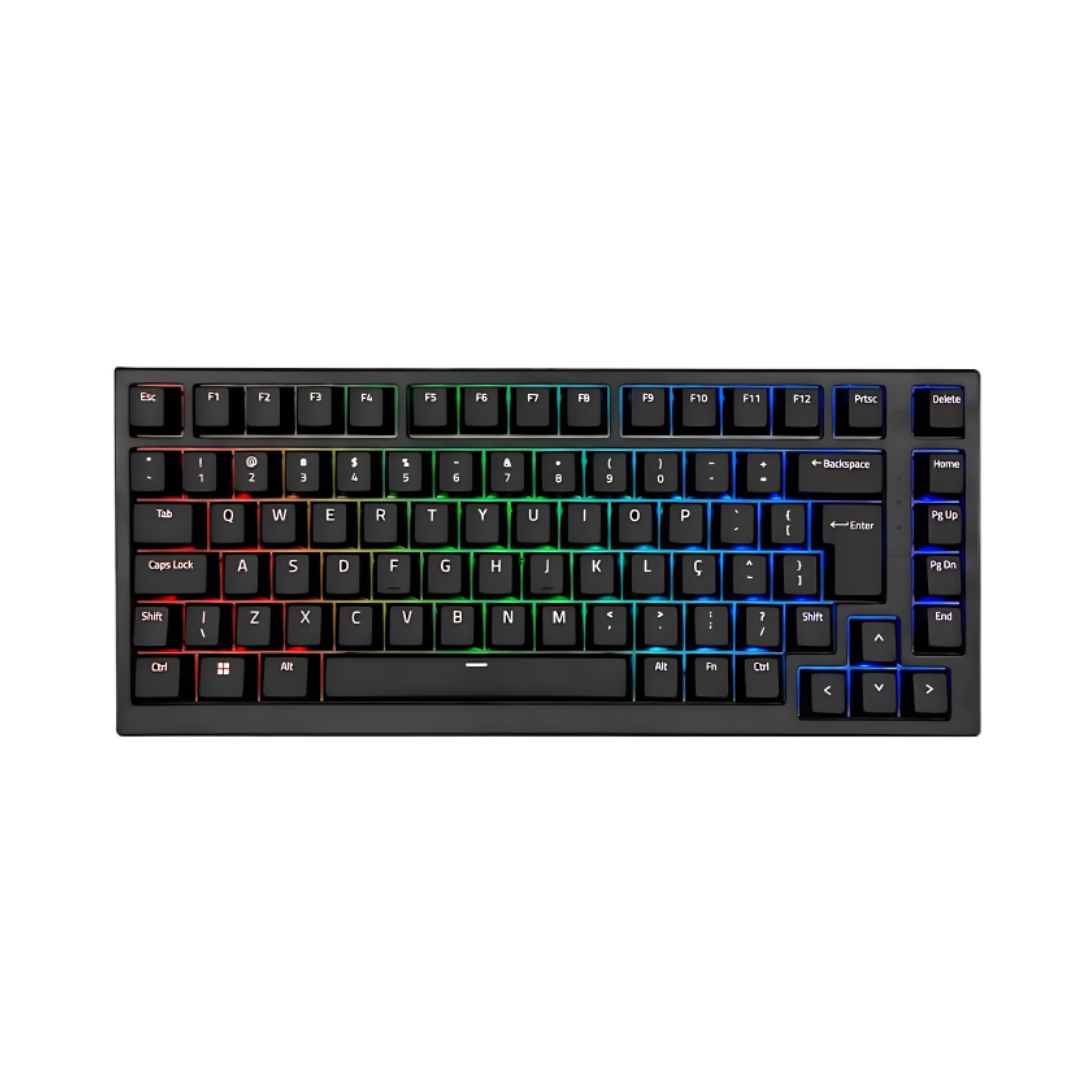 Teclado Mecânico Akko MG75 RGB, ABNT2, Switch Akko Silver V3 Pro, Preto