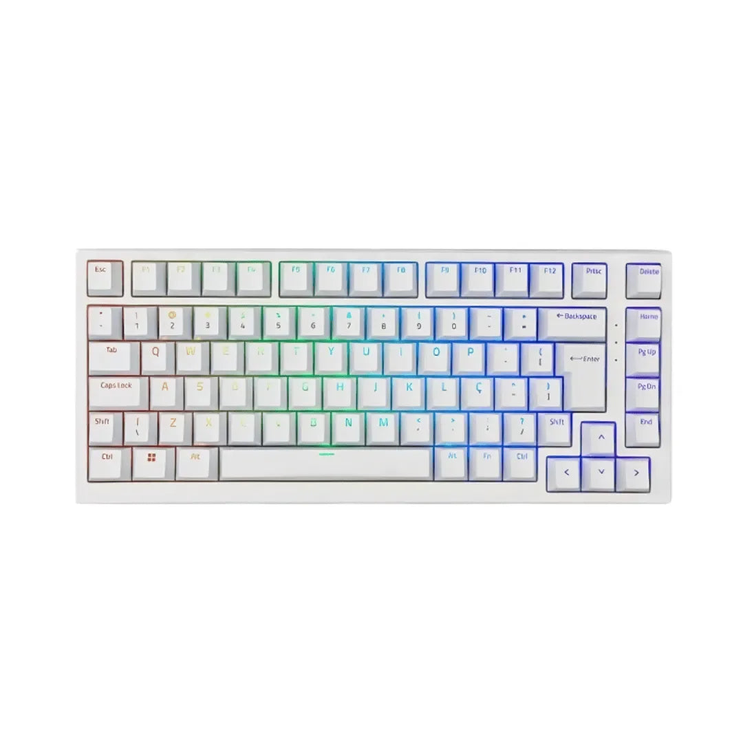 Teclado Mecânico Akko MG75 RGB, ABNT2, Switch Akko Silver V3 Pro, Branco