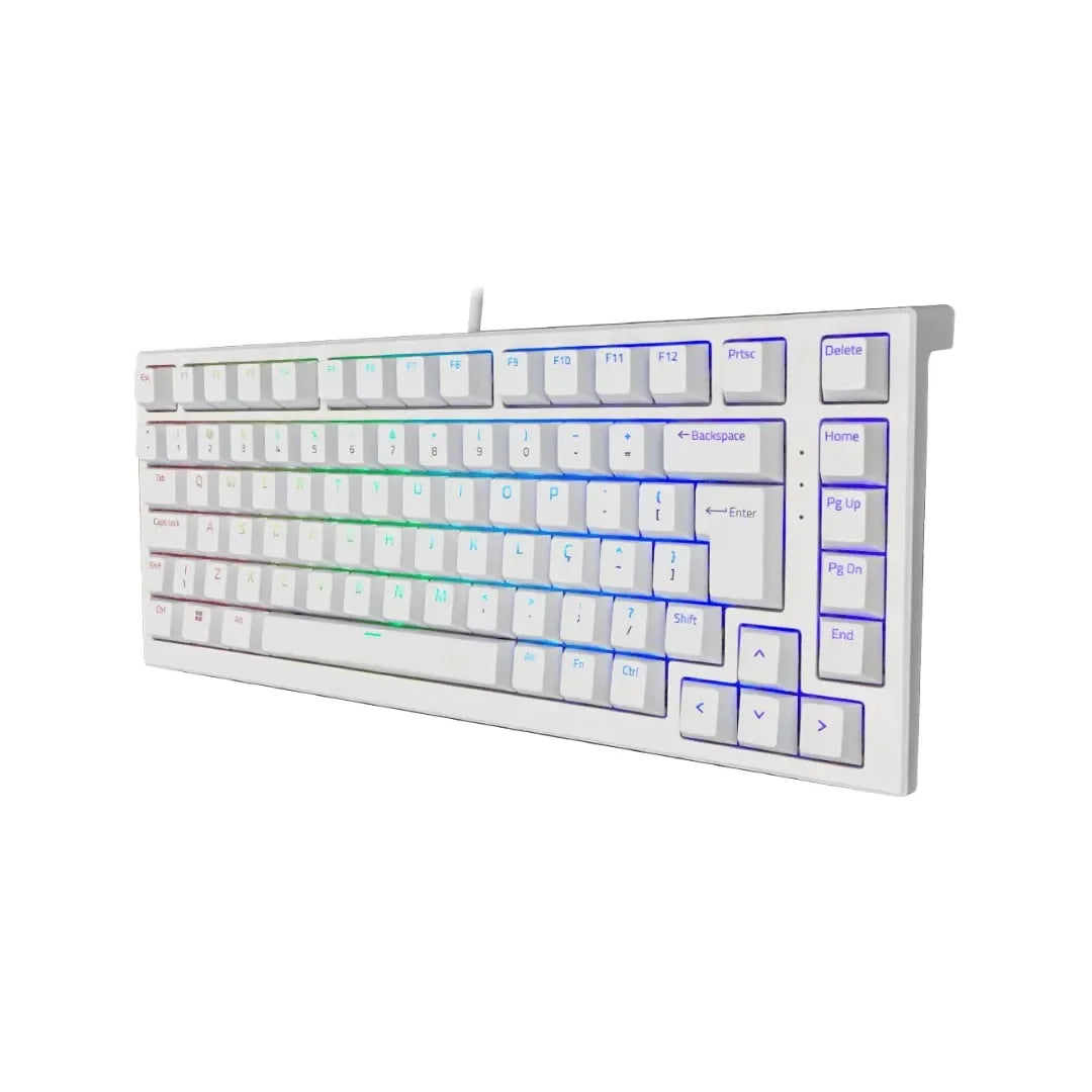 Teclado Mecânico Akko MG75 RGB, ABNT2, Switch Akko Silver V3 Pro, Branco